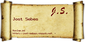 Jost Sebes névjegykártya